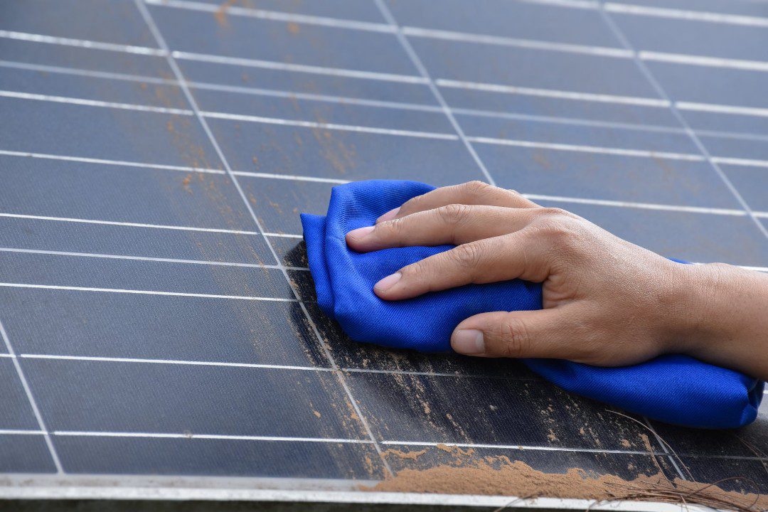 Summer brings dust for solar panels in California.
